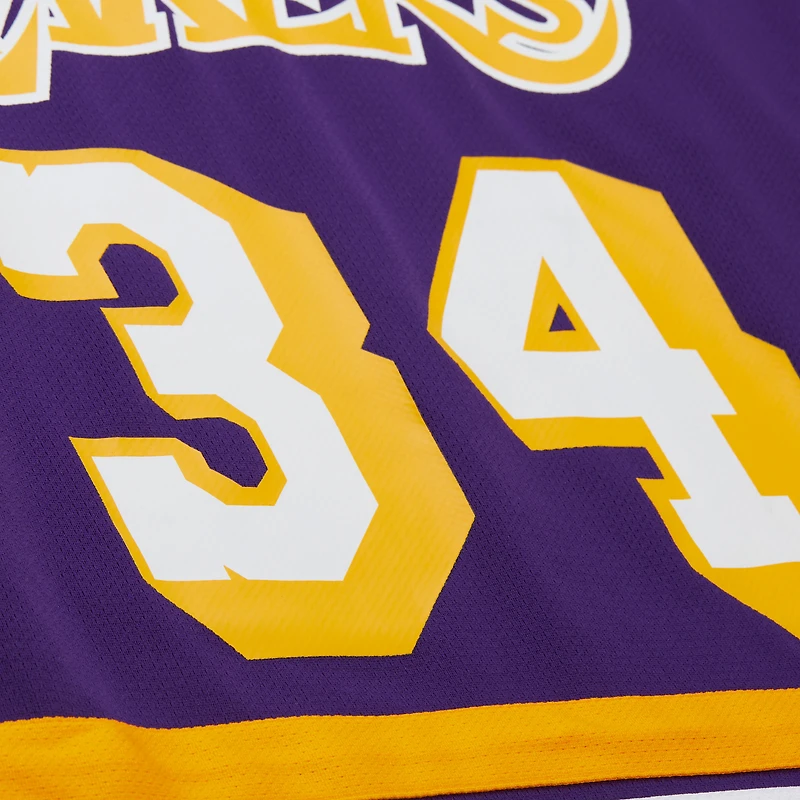 Unisex Mitchell & Ness Shaquille O'Neal Purple Los Angeles Lakers Maxxed Out Fashion Hockey Jersey