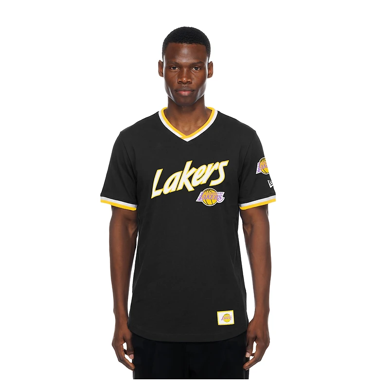 Unisex New Era Black Los Angeles Lakers Sport Classics Capsule V-Neck Fashion Jersey