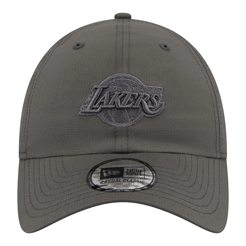 Casquette unisexe New Era anthracite Los Angeles Lakers en tissu ripstop décontracté et classique ajustable