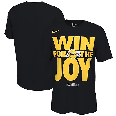 T-shirt Nike noir unisexe avec inscription « On-Court Mantra » des Los Angeles Lakers séries éliminatoires NBA 2025