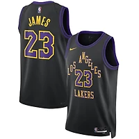Maillot unisexe Nike LeBron James noir Los Angeles Lakers 2023/24 Swingman Player - City Edition