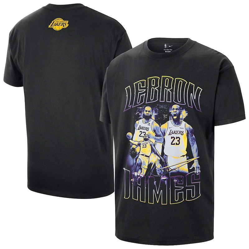 T-shirt unisexe Nike LeBron James noir Los Angeles Lakers
