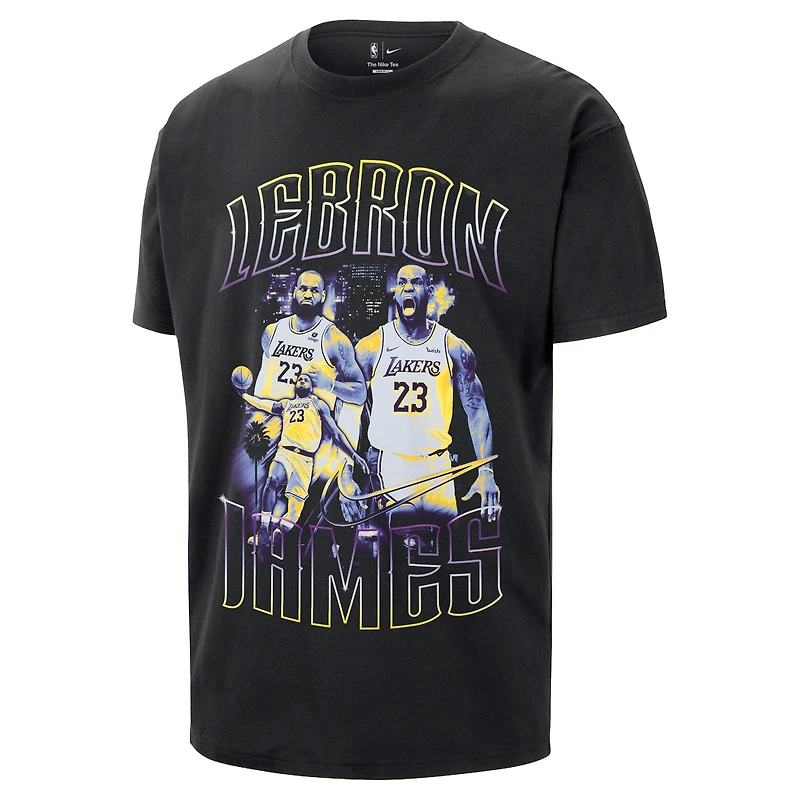 T-shirt unisexe Nike LeBron James noir Los Angeles Lakers