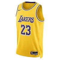 Unisexe Nike LeBron James Jaune Los Angeles Lakers Swingman Player Jersey - Icon Edition
