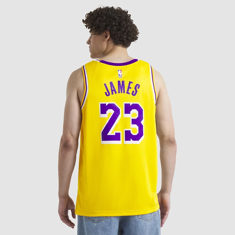 Unisex Nike LeBron James Yellow Los Angeles Lakers Swingman Player Jersey - Icon Edition