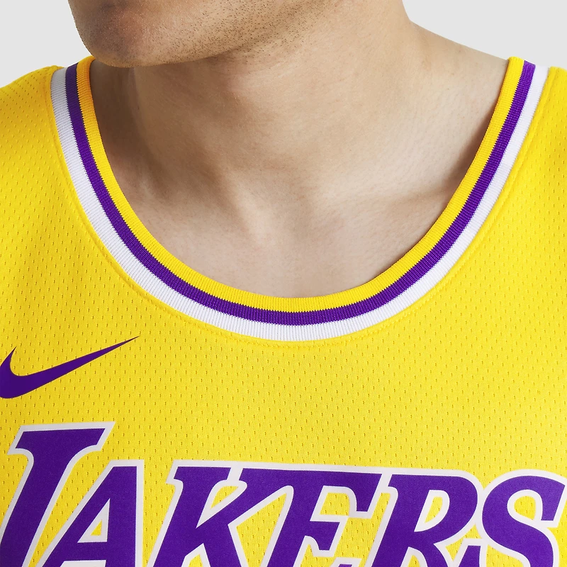 Unisexe Nike LeBron James Jaune Los Angeles Lakers Swingman Player Jersey - Icon Edition