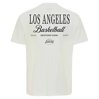 T-shirt unisexe Sportiqe Cream Los Angeles Lakers Athletic Club Collection Duke Relaxed Fit Premium