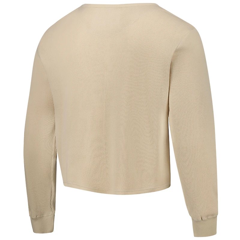 T-shirt unisexe en tricot gaufré à manches longues Cullen de la collection High Country des Los Angeles Lakers couleur crème Sportiqe