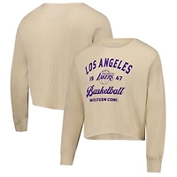T-shirt unisexe en tricot gaufré à manches longues Cullen de la collection High Country des Los Angeles Lakers couleur crème Sportiqe