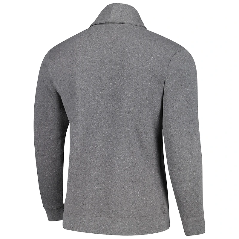 Pull cardigan unisexe Sportiqe Heather Grey Los Angeles Lakers Henshaw à boutons complets