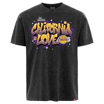 Unisex Sportiqe x 2PAC California Love Black Los Angeles Lakers Angus T-Shirt
