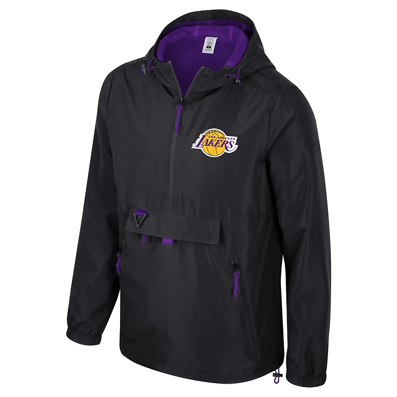 Unisex Stadium Essentials Black Los Angeles Lakers Compete Quarter-Zip Hoodie Jacket