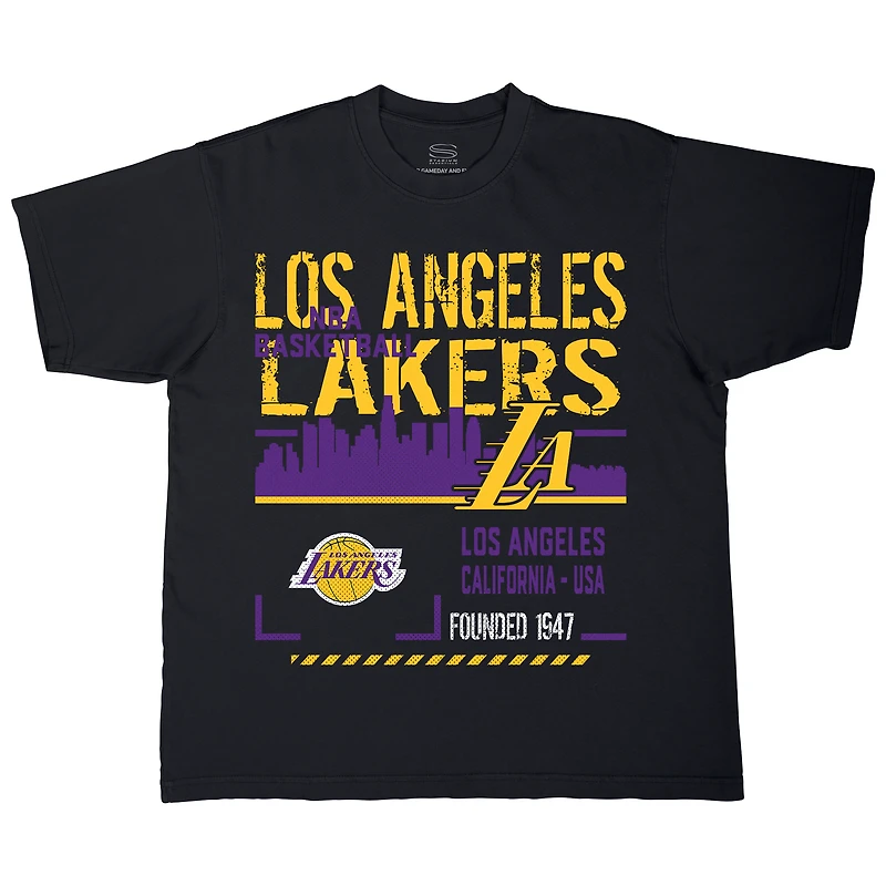 T-shirt unisexe Stadium Essentials noir Los Angeles Lakers Hideout Boxy