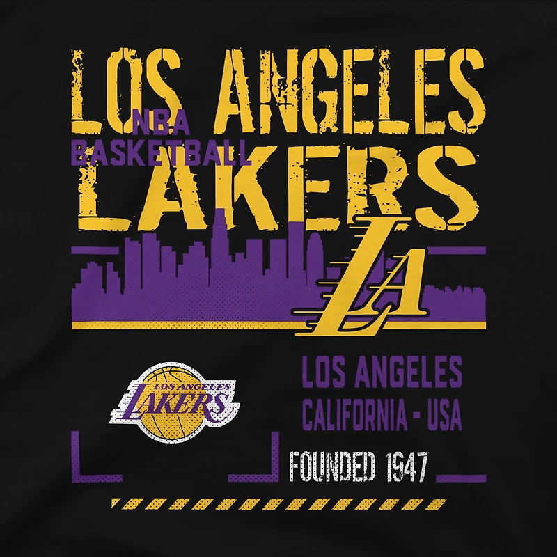 T-shirt unisexe Stadium Essentials noir Los Angeles Lakers Hideout Boxy