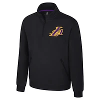 Pull unisexe Stadium Essentials noir à fermeture éclair quart de tour Varsity Trainer des Los Angeles Lakers