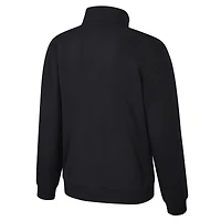 Unisex Stadium Essentials Black Los Angeles Lakers  Varsity Trainer Quarter-Zip Pullover