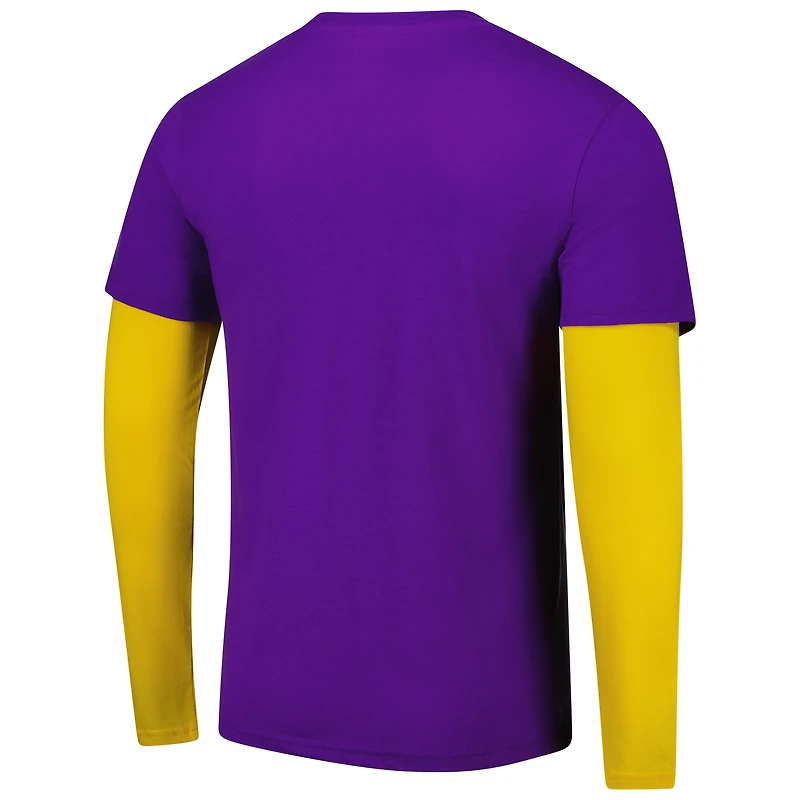 Unisex Stadium Essentials Purple Los Angeles Lakers Spectator 2fer Long Sleeve T-Shirt