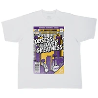 T-shirt unisexe Stadium Essentials blanc Los Angeles Lakers, coupe carrée, motif couverture de bande dessinée