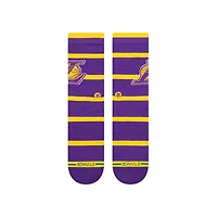 Chaussettes unisexes Stance Los Angeles Lakers Prep Stripe Crew