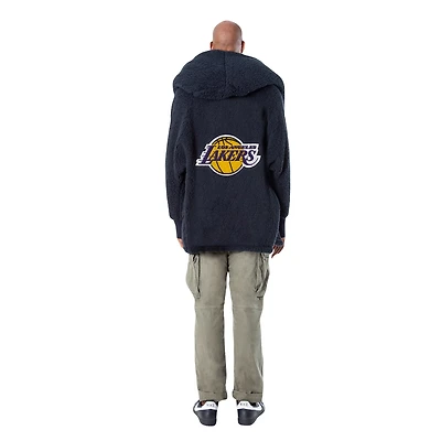 Sweat à capuche ouvert surdimensionné noir des Los Angeles Lakers par Jill Martin, le meilleur transat du monde