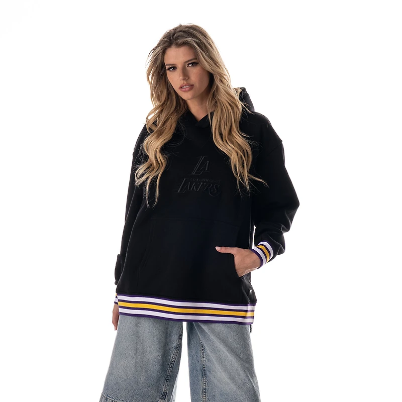 Unisex The Wild Collective Black Los Angeles Lakers Custom Rib Tonal Premium Hoodie