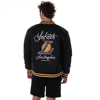 Unisex The Wild Collective  Black Los Angeles Lakers Full-Snap Bomber Jacket