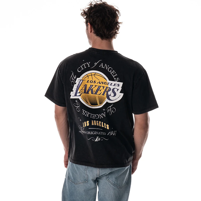 T-shirt unisexe The Wild Collective noir Los Angeles Lakers oversize streetwear