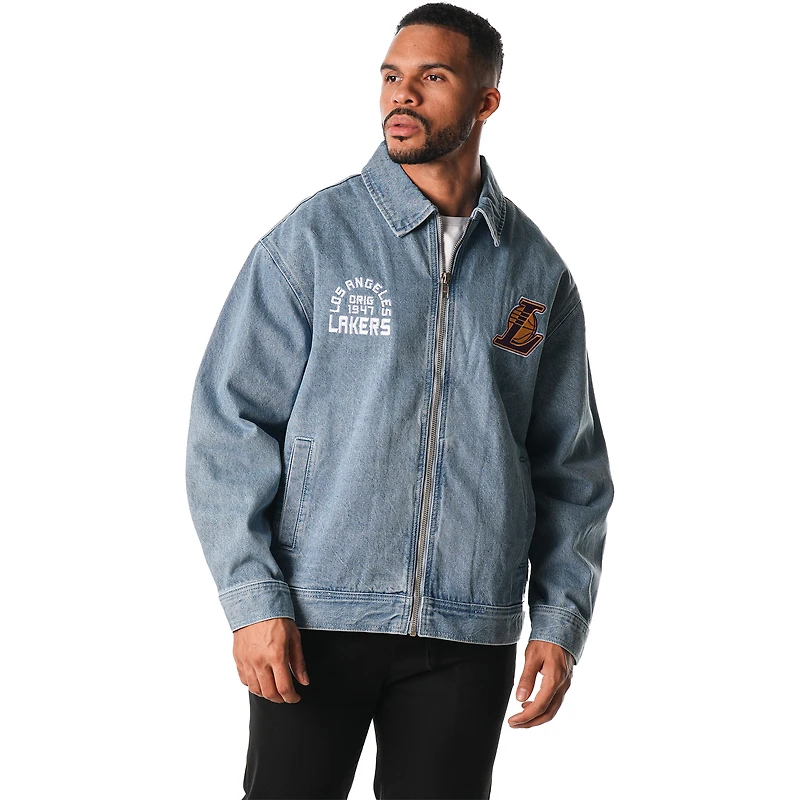 Unisex The Wild Collective Blue Los Angeles Lakers Coaches Full-Zip Denim Jacket