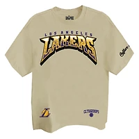 T-shirt unisexe Two Hype Cream Los Angeles Lakers Drip & Dime à épaules tombantes