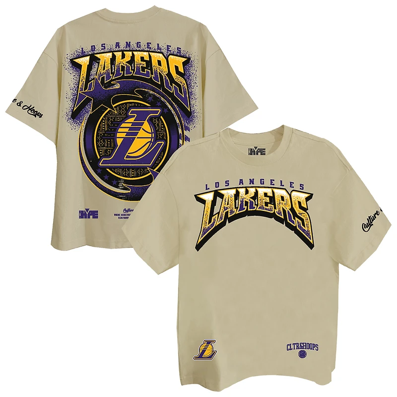 Unisex Two Hype Cream Los Angeles Lakers Drip & Dime Elevated Drop Shoulder T-Shirt