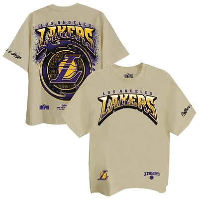 Unisex Two Hype Cream Los Angeles Lakers Drip & Dime Elevated Drop Shoulder T-Shirt
