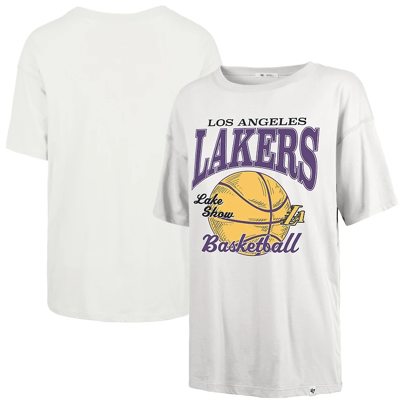 Women's '47  White Los Angeles Lakers City Edition Down Court Sadie T-Shirt