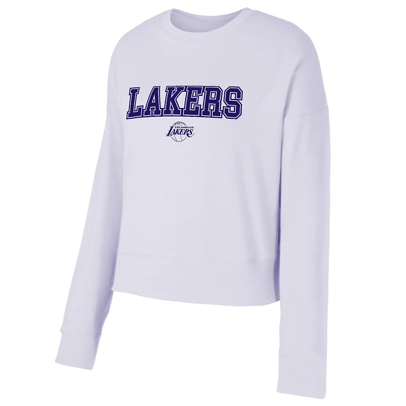 Women's Concepts Sport  Light Purple Los Angeles Lakers Elevation Tri-Blend Long Sleeve Top & Shorts Set