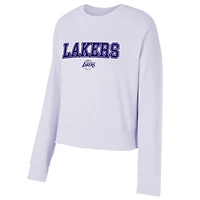 Women's Concepts Sport  Light Purple Los Angeles Lakers Elevation Tri-Blend Long Sleeve Top & Shorts Set