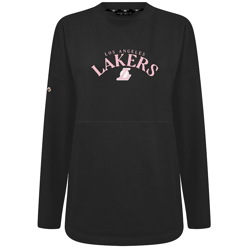 Women's Levelwear  Black Los Angeles Lakers Mother's Day Beaudry Arched Pullover Sweatshirt