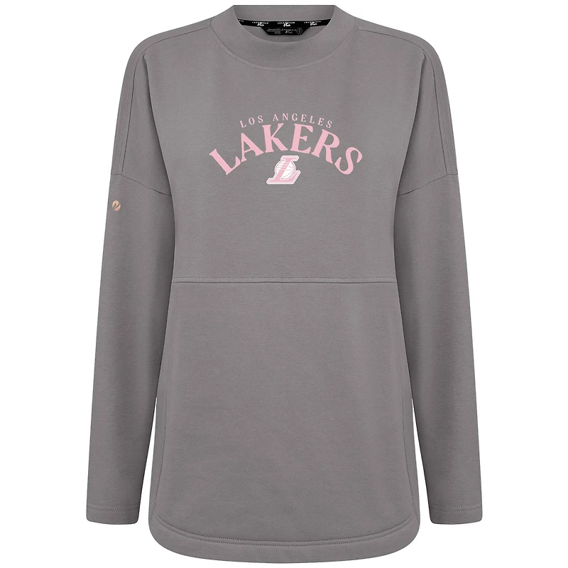 Women's Levelwear  Gray Los Angeles Lakers Mother's Day Beaudry Arched Pullover Sweatshirt