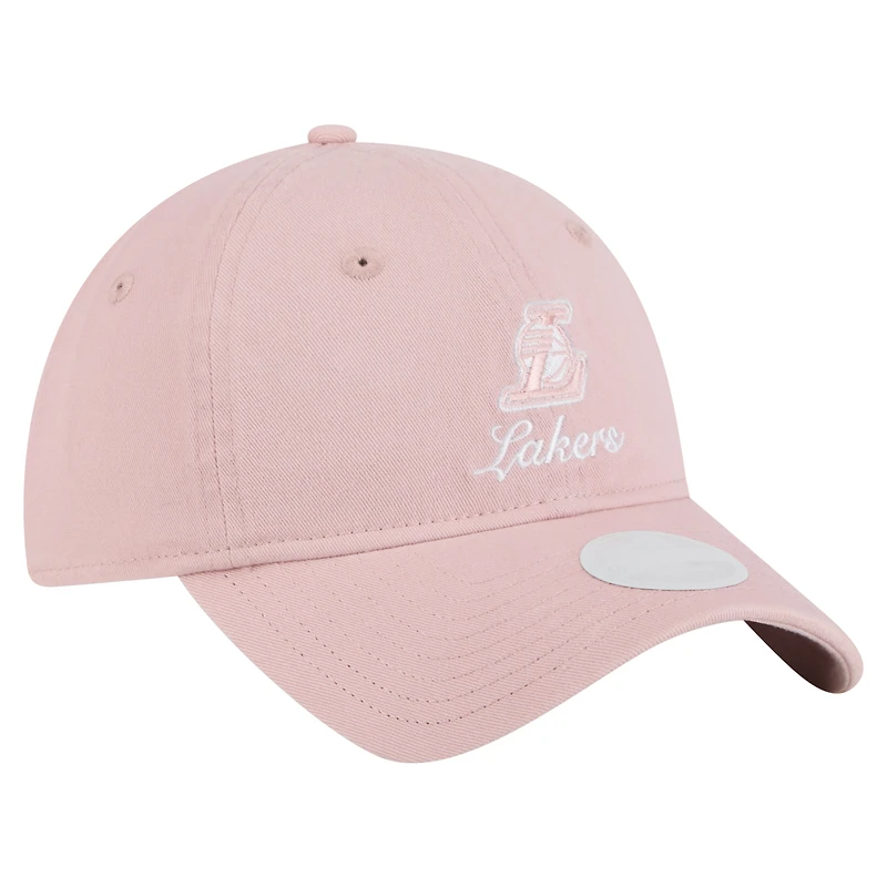 Women's New Era  Pink Los Angeles Lakers Gameday Preppy 9TWENTY Adjustable Hat