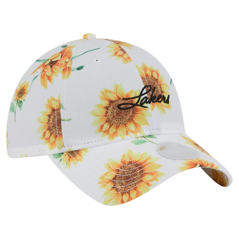 Casquette ajustable blanche New Era Los Angeles Lakers Adventure Flower 9TWENTY pour femme