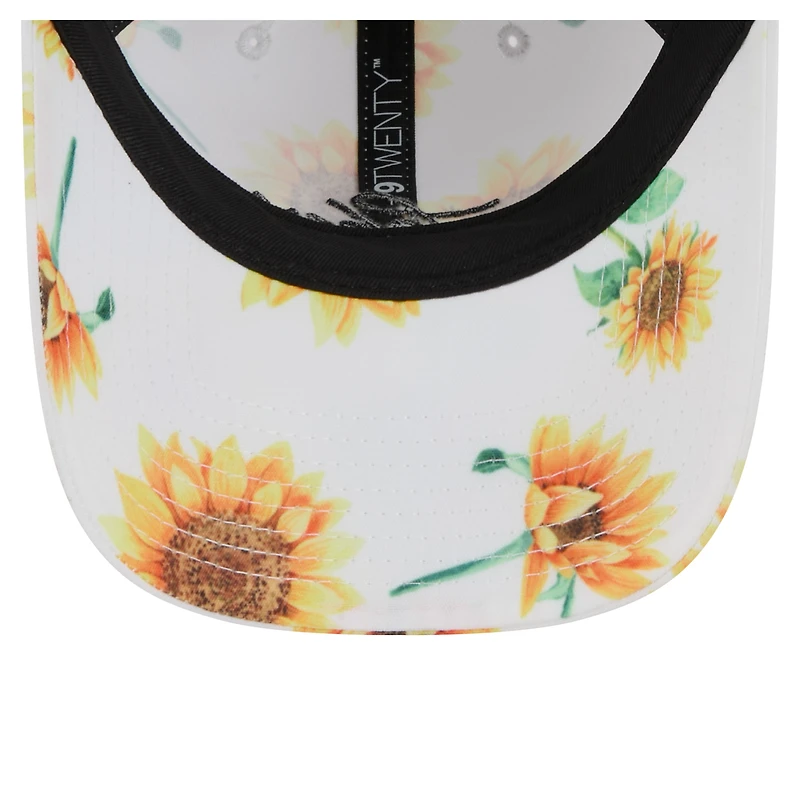 Women's New Era White Los Angeles Lakers Adventure Flower 9TWENTY Adjustable Hat