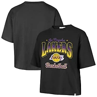 Women's '47  Black Los Angeles Lakers Vibe Check Reed City T-Shirt