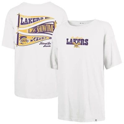 Women's '47  Cream Los Angeles Lakers Bow and Banner Sadie T-Shirt