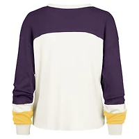 Women's '47  Cream Los Angeles Lakers Curve Raglan Long Sleeve T-Shirt