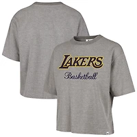 T-shirt court gris Los Angeles Lakers Pivot Drop Needle pour femme '47