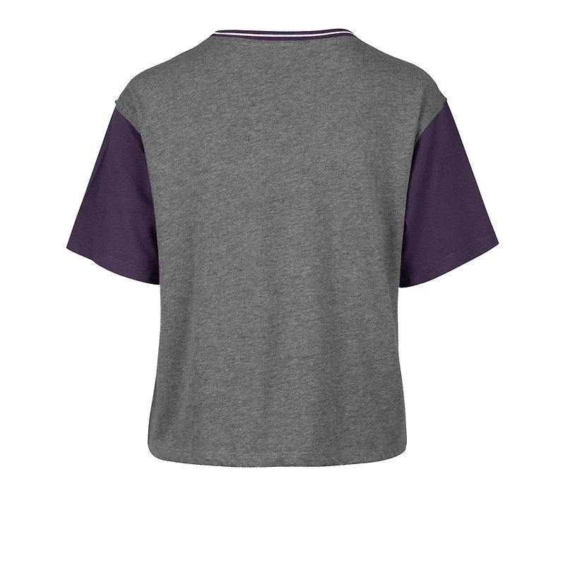 T-shirt gris à blocs de couleurs Rise Clubhouse Ziggy pour femme Los Angeles Lakers '47