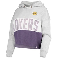 Sweat à capuche Los Angeles Lakers Lizzy Cutoff '47 gris chiné pour femme