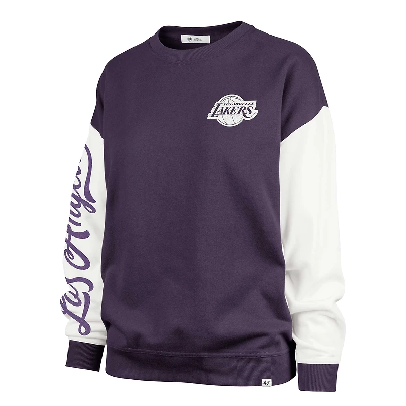Women's '47 Oversized Pullover Sweatshirt Purple Los Angeles Lakers Rise Andie