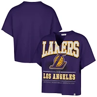 T-shirt oversize violet à col cranté Elation des Los Angeles Lakers '47 pour femme