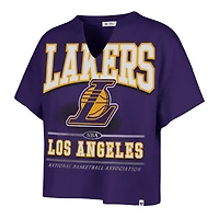 Women's '47 Purple Los Angeles Lakers Elation Oversized Notch Neck T-Shirt