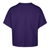 Women's '47 Purple Los Angeles Lakers Elation Oversized Notch Neck T-Shirt