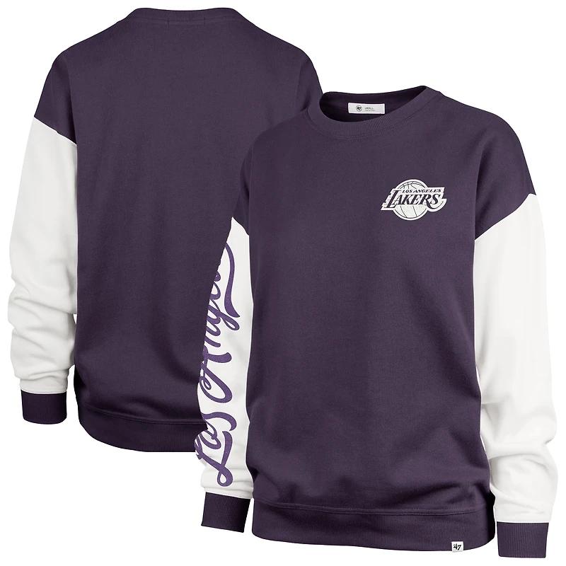 Sweat-shirt oversize violet Andie pour femme Los Angeles Lakers '47, grande taille